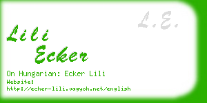 lili ecker business card